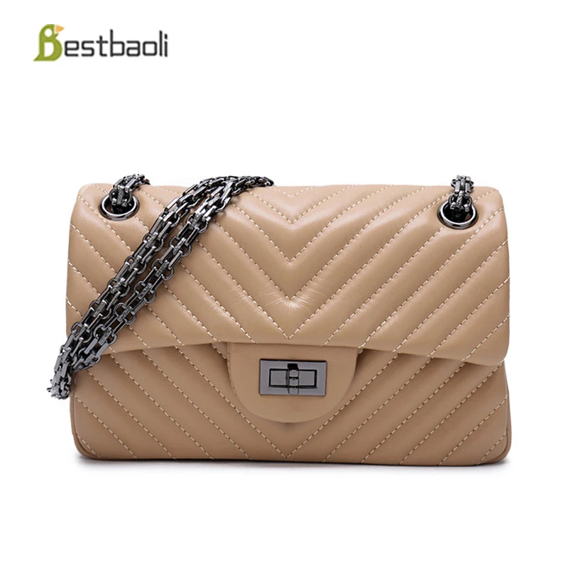 

Bestbaoli Women Shoulder Bags Genuine leather Soft Crossbody Bag Fashion Chains Luxury Handbags Women Bags Designer Ladies Totes