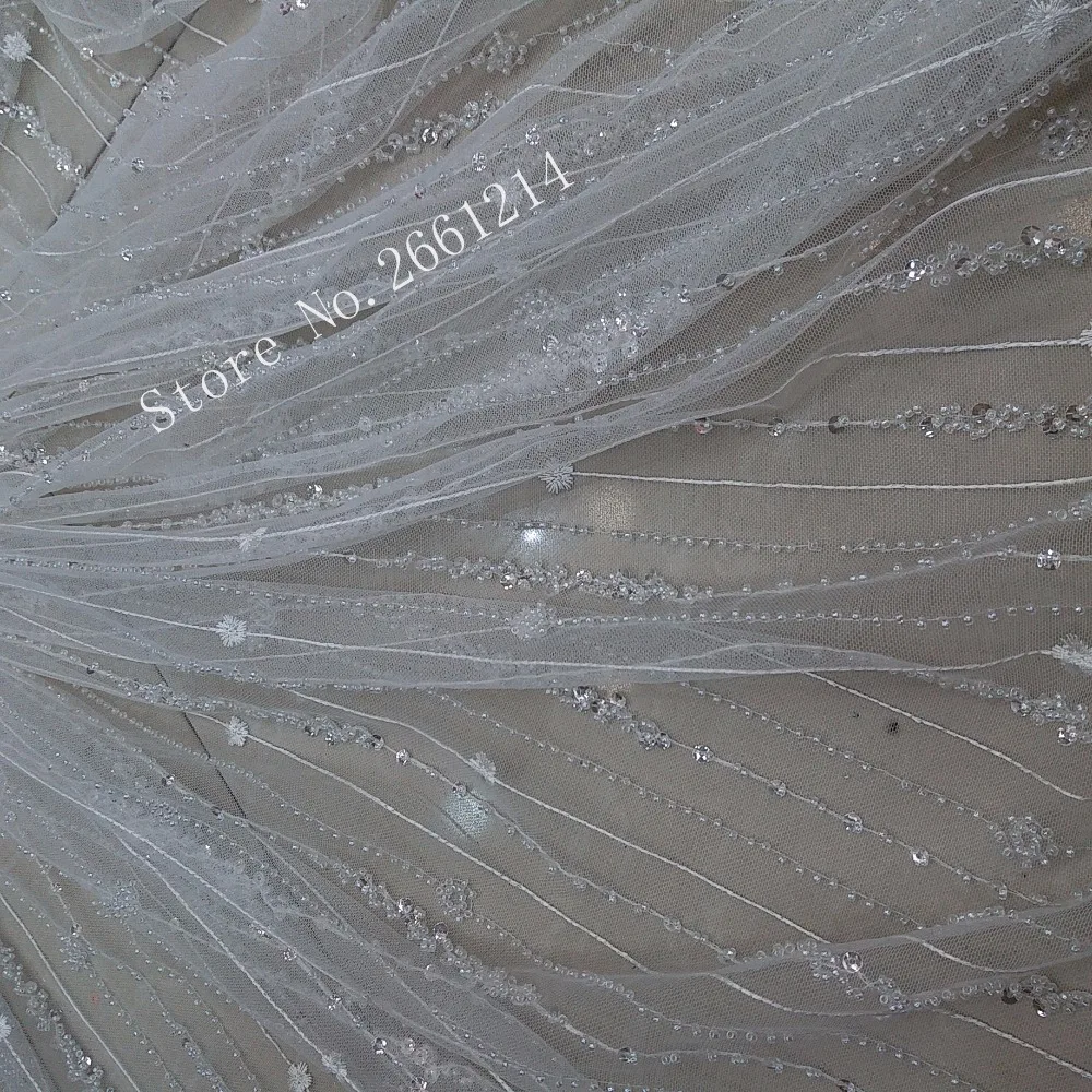 Top Selling Beaded Party Dress Material French Net Lace Fabric Bzlc