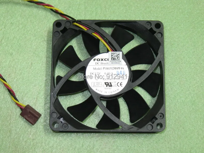 

Foxconn PV801512MSPF 0A 8015 80mm x 15mm DC Brushless Cooler Cooling Fan 12V 0.40A 3Wire 3Pin Connector for Dell Inspiron 530