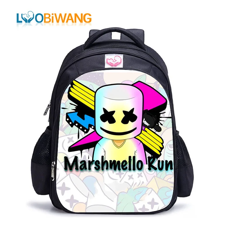 

LUOBIWANG Marshmello Children Backpack Cool DJ Orthopedic School Bags Teenager School Backpack Mochila Infantil Sac A Dos Enfant