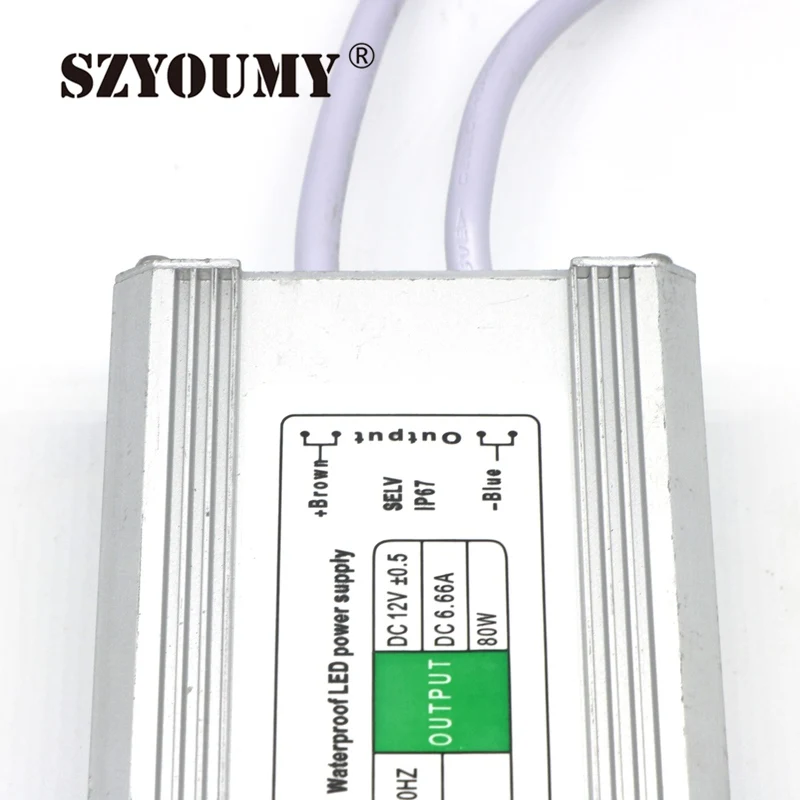 SZYOUMY DC 12 В 80 Вт 6 66 A Водонепроницаемый IP67 электронный светодиодный драйвер для