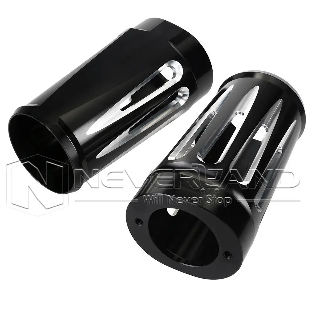 Neverland Black CNC Motorcycle Deep Edge Cut Fork Boot Slider Cover Cow