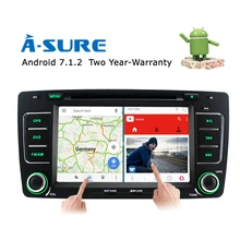A-Sure Android 7.1 4G In Car 2 Din GPS Stereo Bluetooth CD DVD Player Mirror link RDS Navigation For SKODA OCTAVIA (ASSOC)
