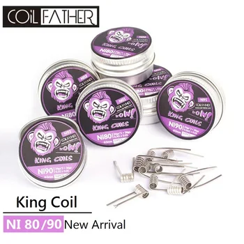 

Coil Father 10pcs/box Ni80 Ni90 Nichrome Coil Prebuilt Premade King Coils For Electronic Cigarette RDA RTA RBA RDTA Atomizer