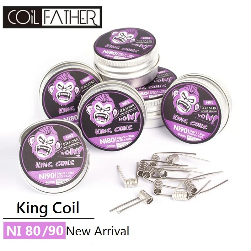Катушка Father 10 шт./коркор. Ni80 Ni90 нихромовые зеркальные катушки для электронной