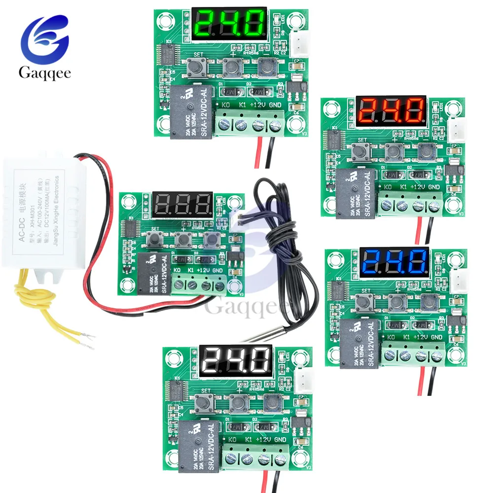 

W1209 AC 110V-220V LED Digital Thermostat Temperature Control Thermometer Thermo Controller Switch Module w/ Power Supply AC-DC