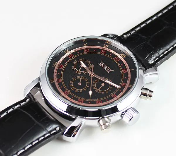 

Luxury Automatic Mens Self Winding Leather Mechanical Skeleton Watches New
