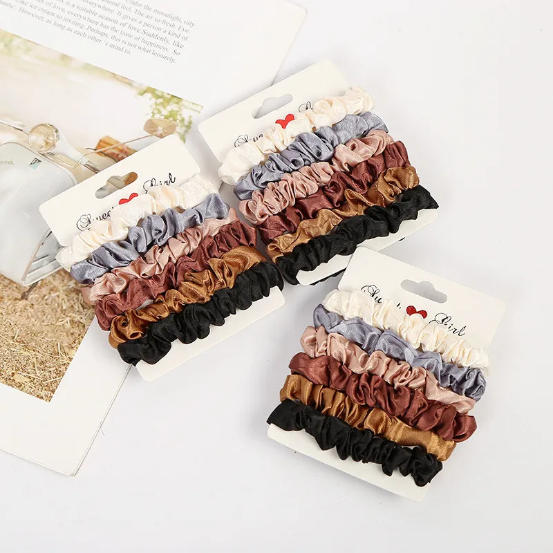 

Free shipping 6pcs women lovely Fold Hair bands girl's fashion korea style hair tie lady's sweet hair elastic hair accessories