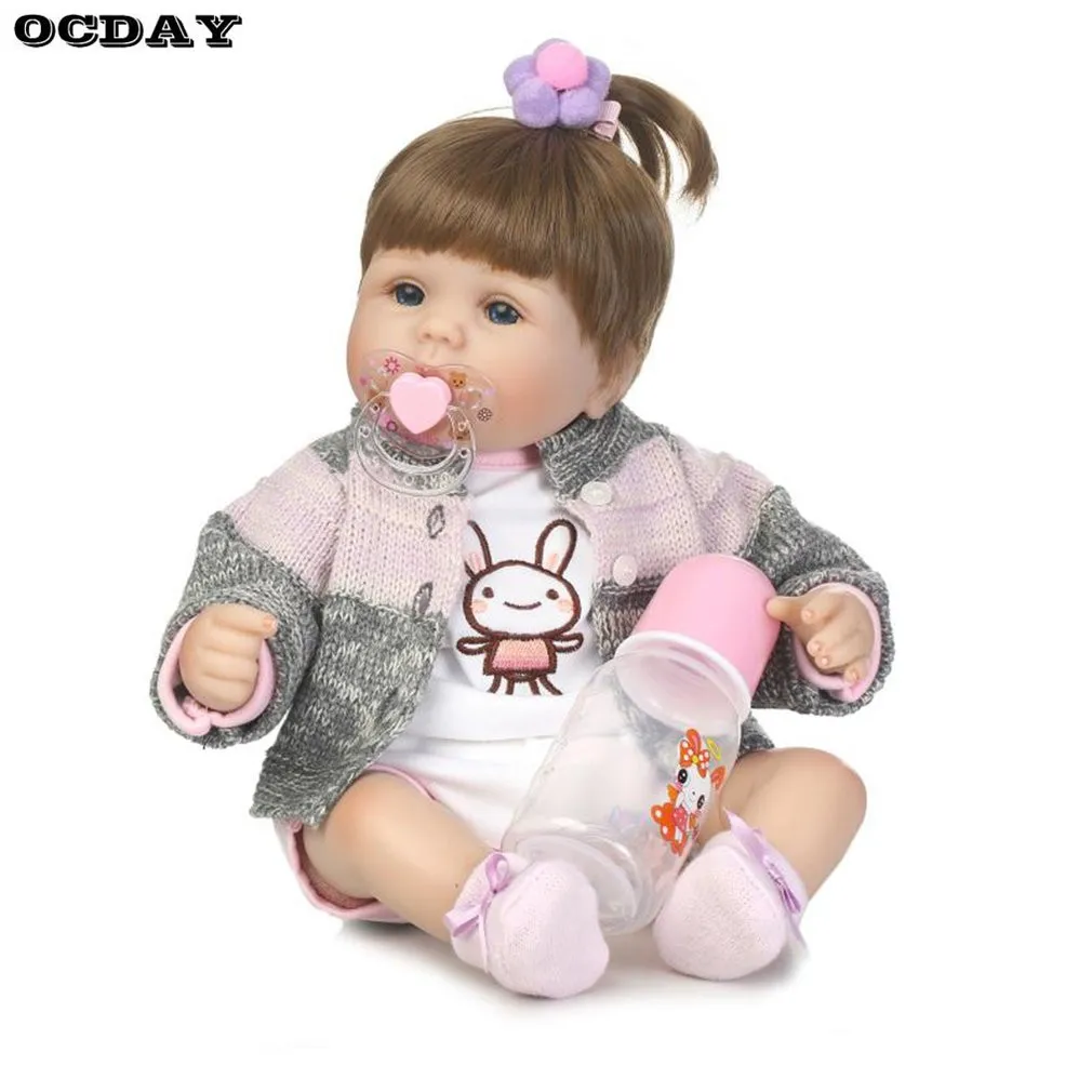 

40/42/55cm bebe-reborn Cute Baby Doll Toys Newborn Full Body Soft Silicone Vinyl Handmade Reborn Baby Doll Toys Girls Gift