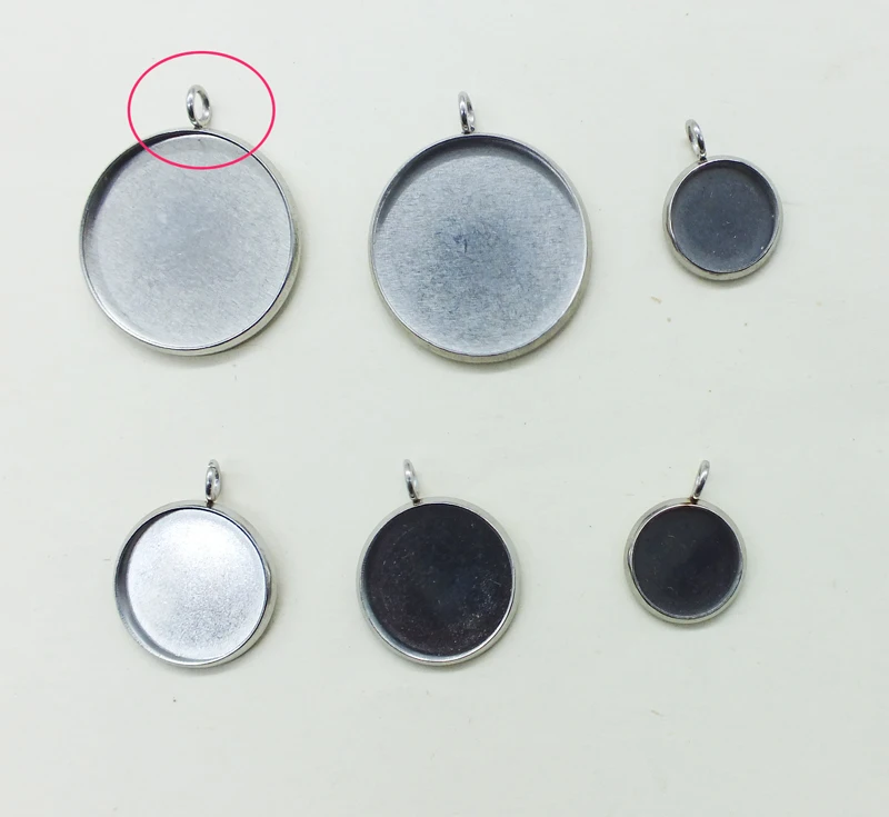 

Free shipping Wholesale 200 PCS 316 stainless steel Stereoscopic hole Blank pendant bottom tray