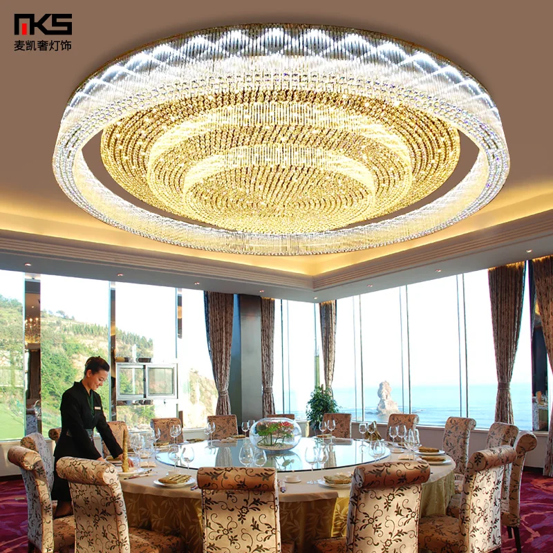 

Large hotel crystal lamp luxury villa living room lamp hotel clubhouse hall lobby non-standard engineering lights custom