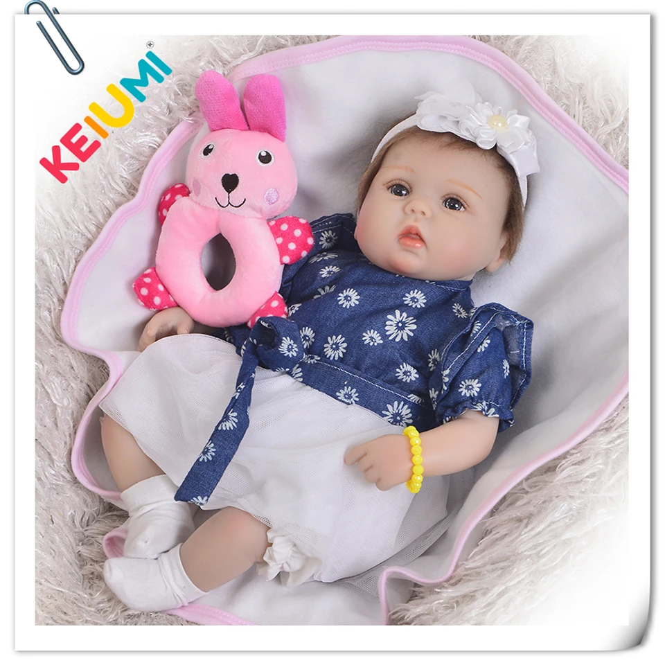 KEIUMI 17 Новое поступление силиконовая виниловая кукла для новорожденных