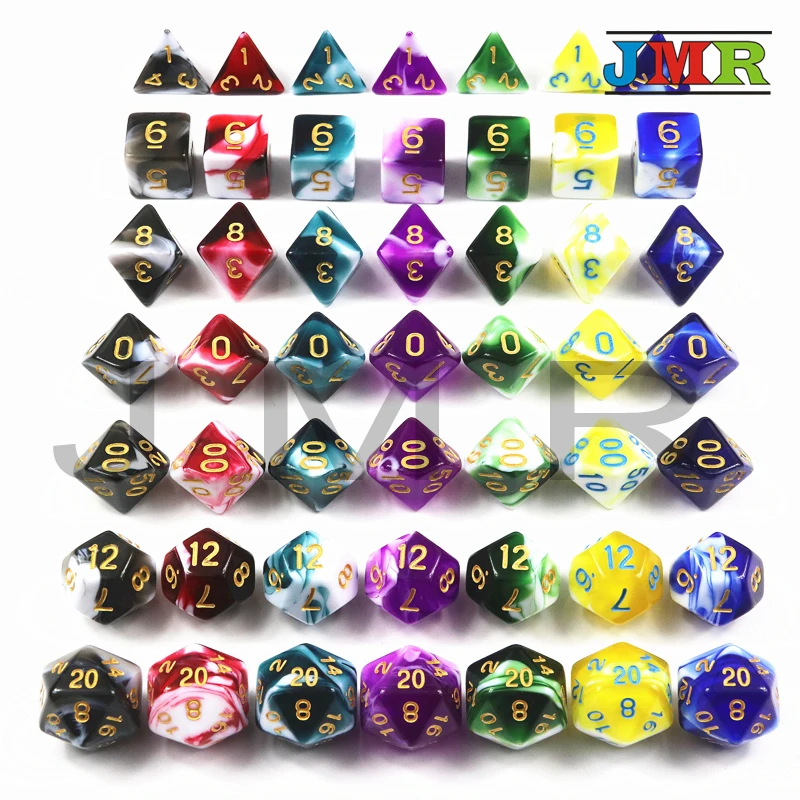 Top Quality Hot Nebula 7 Dice Set D4 D6 D8 D10 D% D12 D20 for Board Games Dados Jogos Dnd Rpg photo