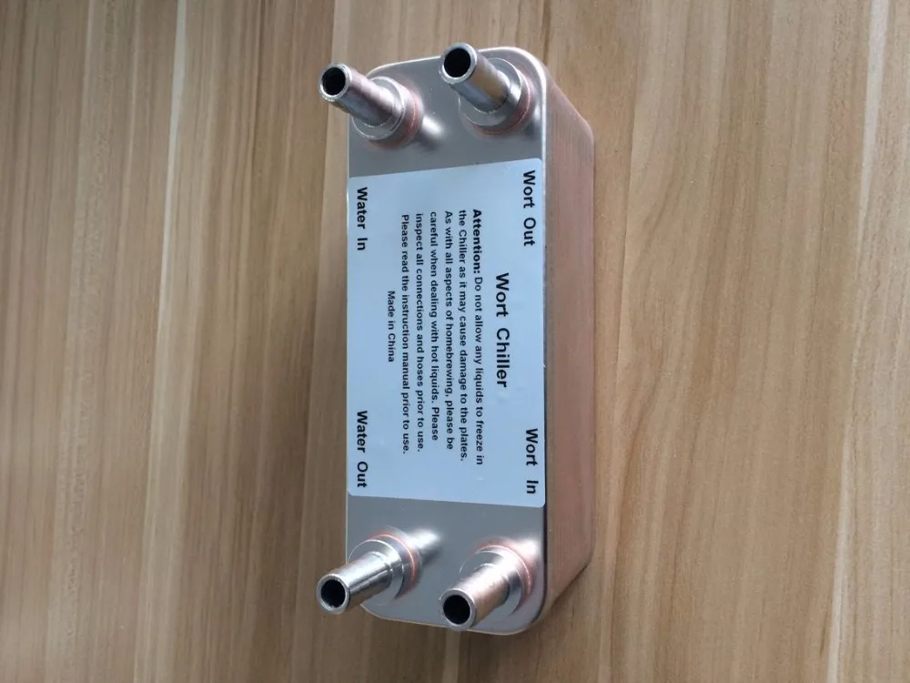 

Plate heat exchanger Beer Cooler Stainless Plate Wort Chiller - 30 plates Brewing Chiller, 1/2" barb fitting
