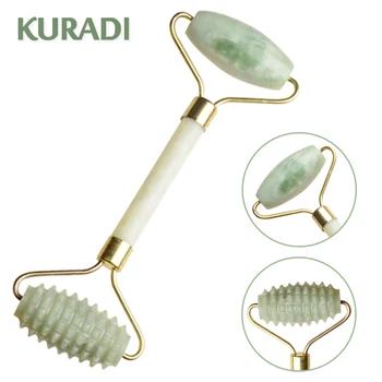 

1pcs Double Head Spiked Shape Facial Massage Crystal Quartz Roller Jade Stone Face-lift Slimming Body Head Neck Health Care Tool