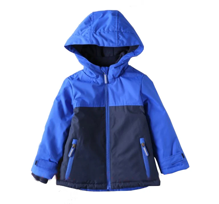 Детская одежда, осенне-зимняя Ветрозащитная/Водонепроницаемая Стеганая куртка для маленьких мальчиков, Детское пальто с капюшоном, флисовая подкладка, от 9 до 36 месяцев