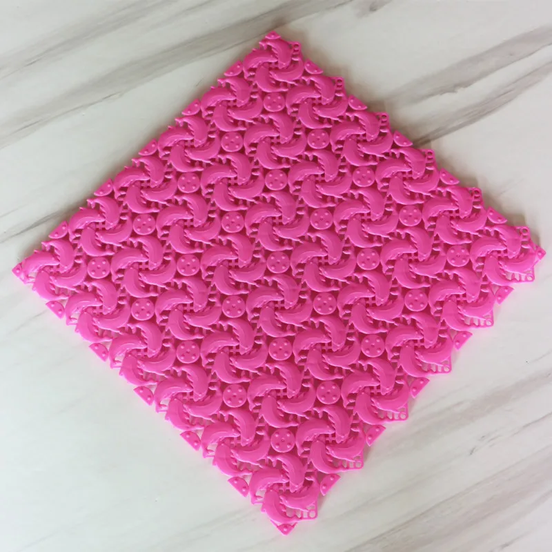 TPR нескользящий коврик для ванной комнаты, коврик для душа, лоскутный пластиковый коврик для ванной комнаты, разноцветный напольный коврик, используемый в кухне, на балконе, для ванной комнаты - Цвет: Розовый