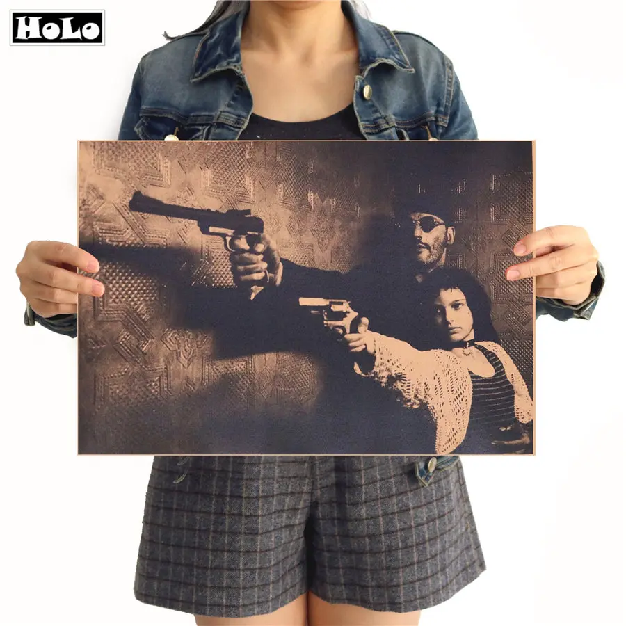 

LEON the killer not to cold Vintage Kraft Paper Movie Poster Abstract Decorative Painting Wall Stickers 42x30cm