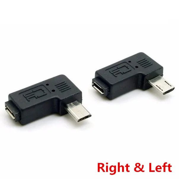 

9mm Long Connector 90 Degree Left & Right Angled Micro USB 2.0 5Pin Male to Female Extension Adapter 1PCS/lot
