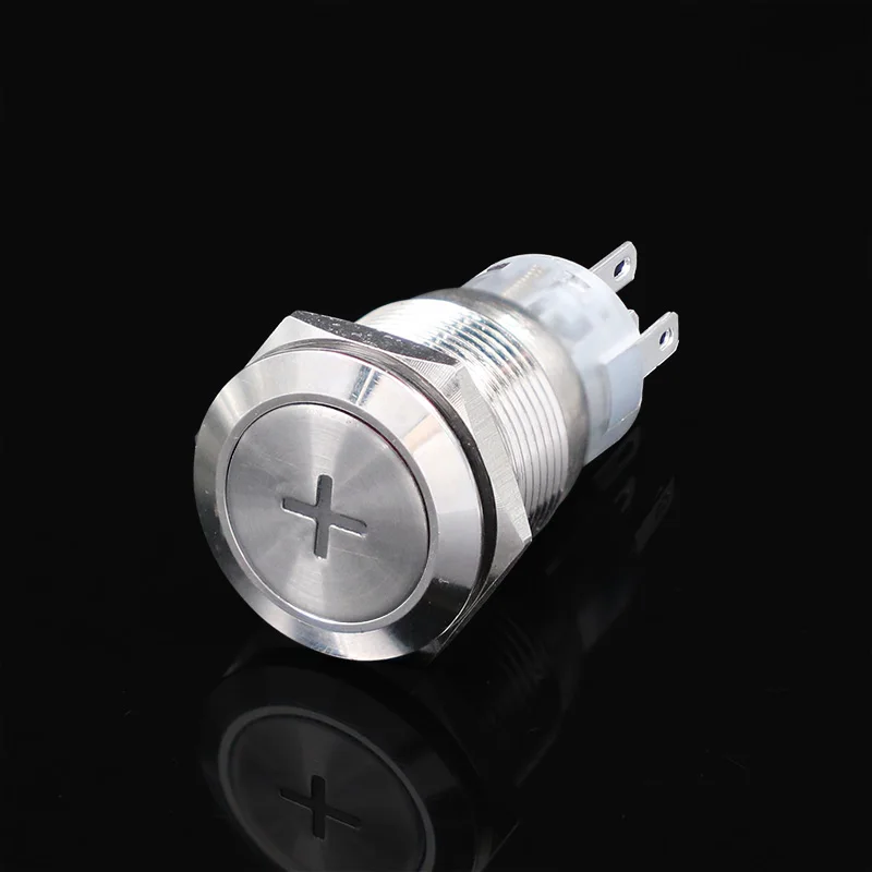 19mm Plus Cutomize логотип на заказ металлическая кнопка переключатель фиксации защелкивающая моментальная Перезагрузка+-Стрелка Плюс минус водонепроницаемый светодиодный свет - Цвет: 19mm Plus