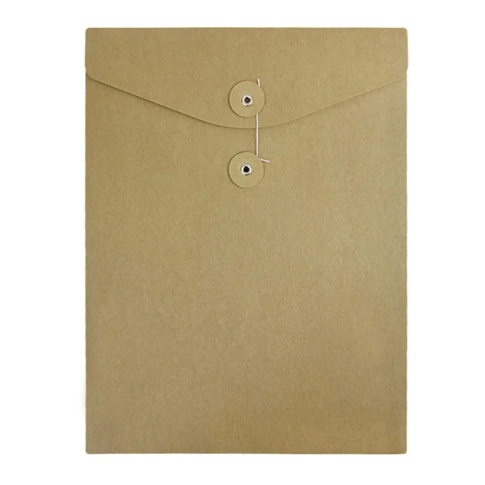 10pcs Kraft Paper File Folder A4 Document Bill Resume Storage Organizer
