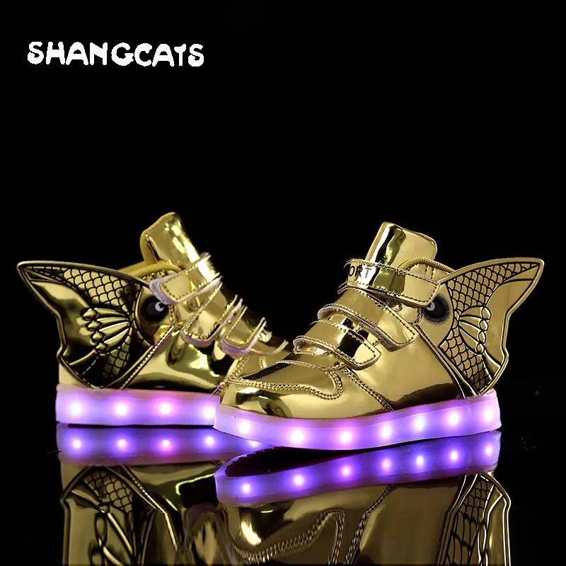 

Size 25-37 USB Charging sneakers children tenis Led Light Up Shoes Kids Casual Boys&Girls Luminous Sneakers Glowing Shoe animal