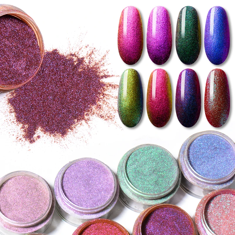 RBAN NAIL Chameleon Dip Powder Shining Holographic Glitter Mirror