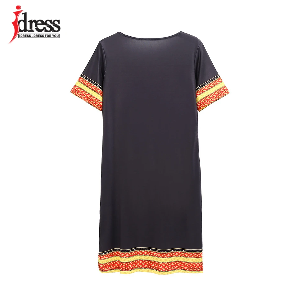 IDress S-XXXL Plus Size Sexy Casual Summer Dress Women Short Sleeve Party Dresses 2017 Black Vintage Traditional Printed Dresses (18)