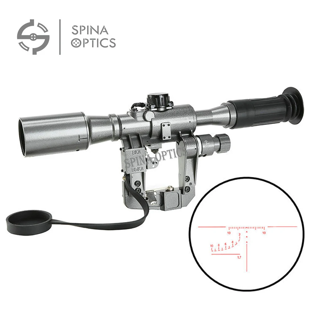 

spina optics Dragunov 6x36 SVD First Focal Plane Sniper Rifle Scope Fit AK 47 red Illuminated Sight Rifle Scope