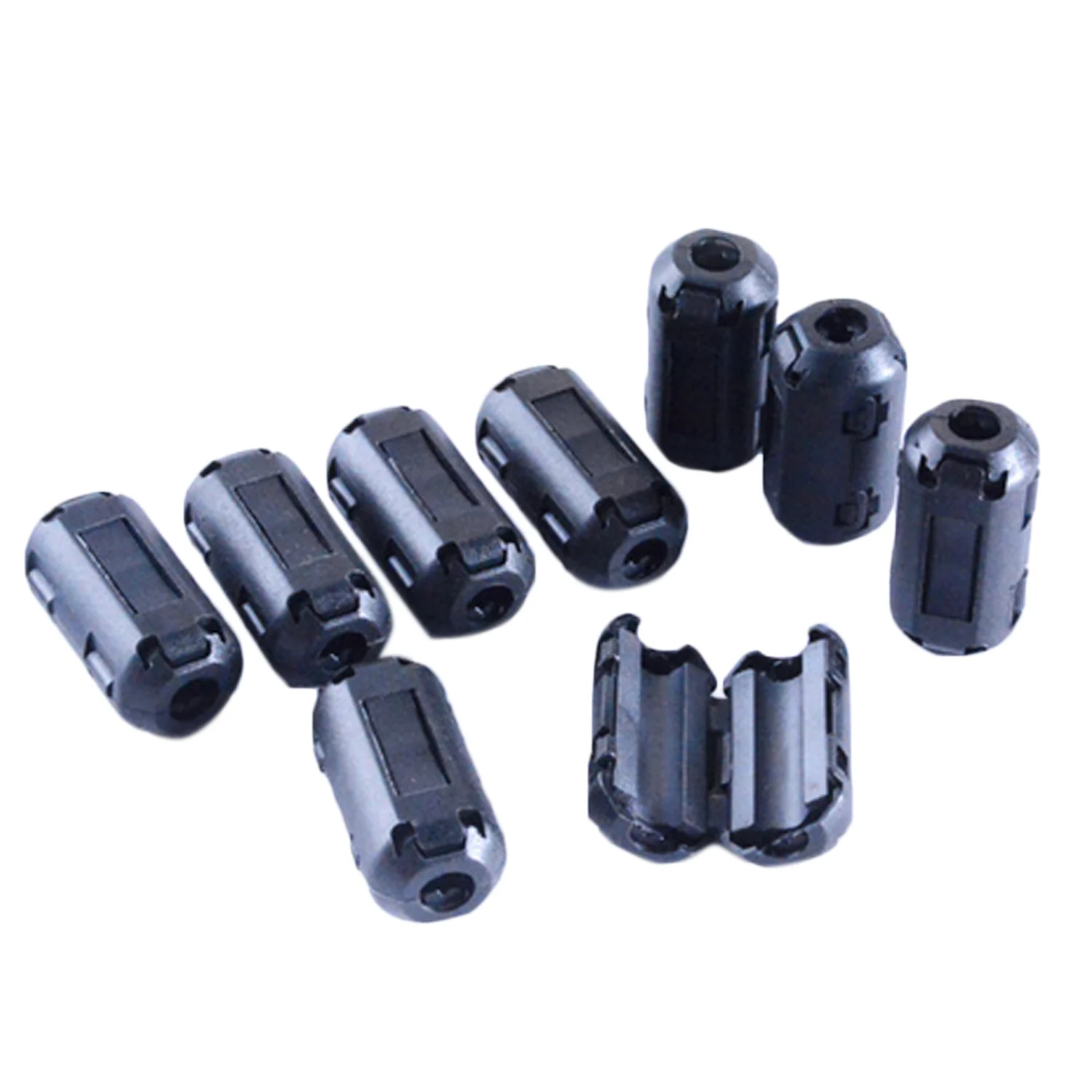 Besegad 10pcs Clip on Ferrite Beads Ferrite Ring Core RFI EMI Noise