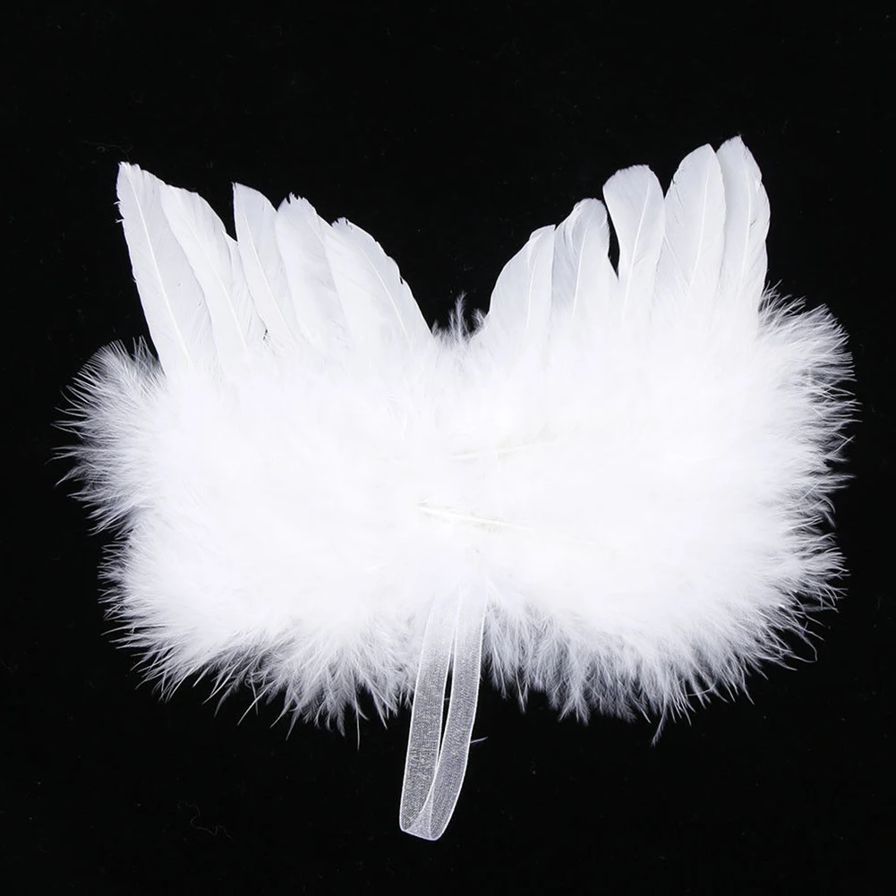

New Fashion Newborn Baby Kids White Angel Feather Wings ornament newborn photography props Photo Props