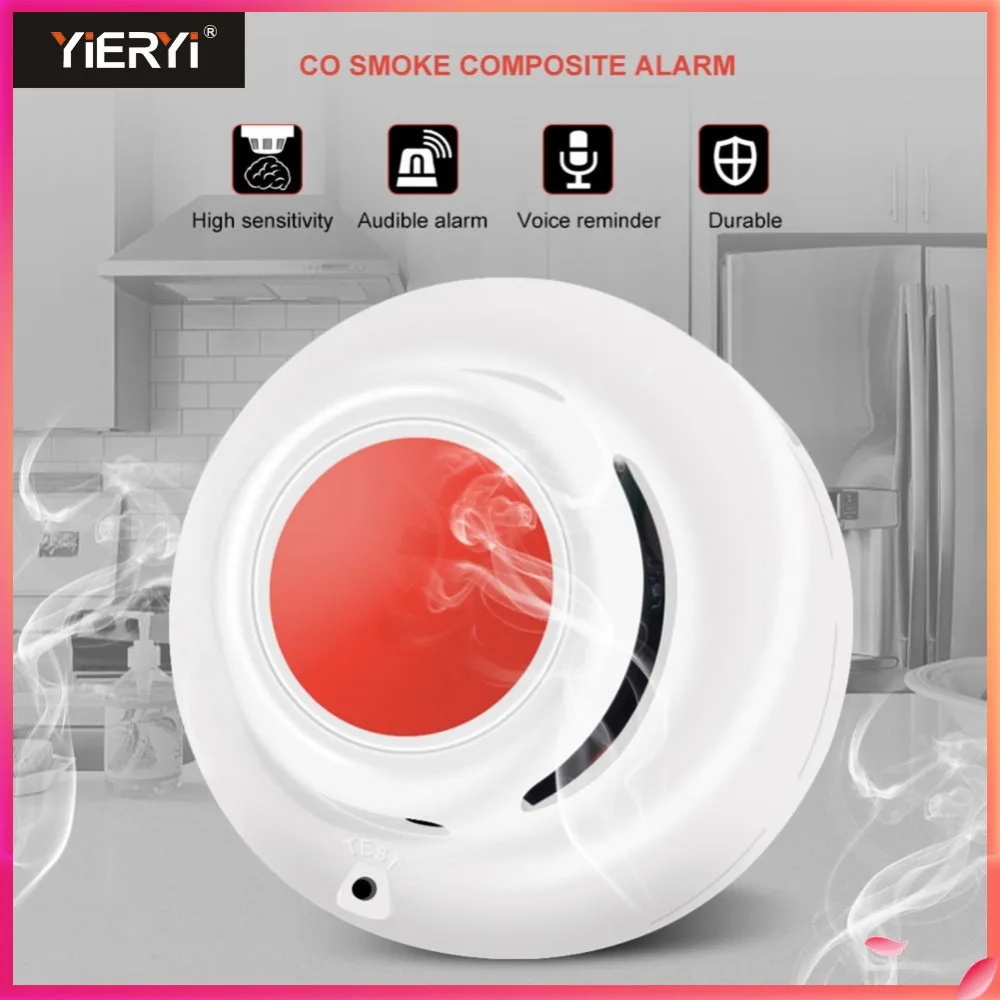 

Yieryi High Sensitive CO&Smoke Detector Home Security Standalone Combination Carbon Monoxide Detector Test Gas Alarm Sensor