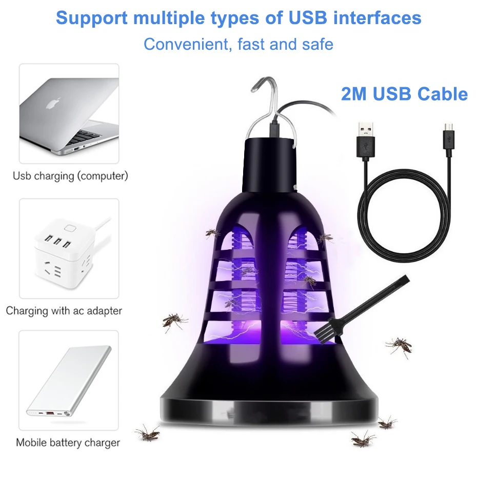 Противомоскитная лампочка домашняя светодиодная E27 220 В/USB 5 В энергосберегающий