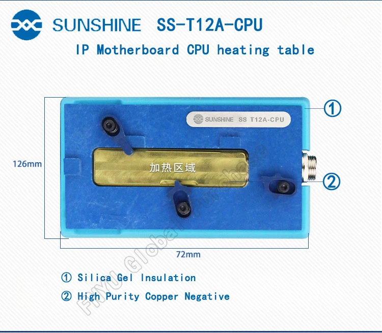 Sunshine T12A-CPU logicboard IC/CPU/NAND estación de calor de reparación para iPhone Sunshine T12A-CPU logicboard IC/CPU/NAND estación de calor de reparación para iPhone