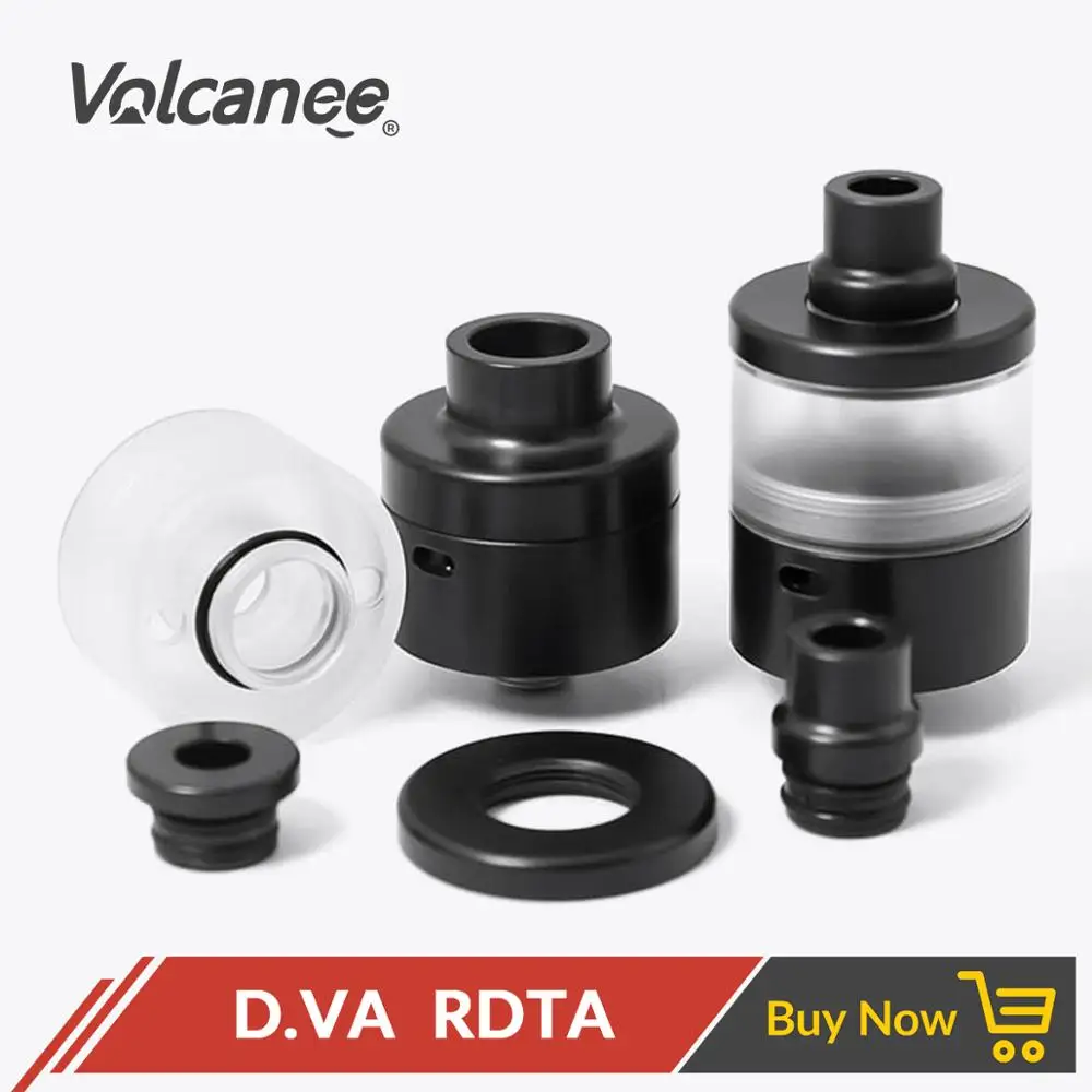 

Volcanee D.VA RDTA Tank Atomizer 22mm Diameter Translucent Glass Tube For Electronic Cigarette Vape Box Mod VS King RDTA Style
