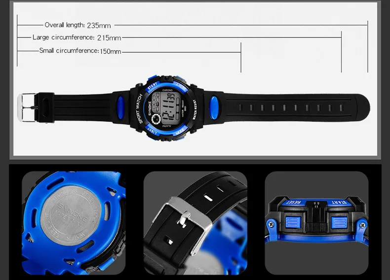 Водонепроницаемые детские часы для мальчиков, цифровой светодиодный кварцевый будильник, спортивные электронные кварцевые спортивные часы с датой, ударные наручные часы