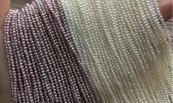 

Genuine AAA Natural Pearl 3mm white purple freshwater pearl loose beads DIY gift one strands Hole Approx 1mm 37CM 15''