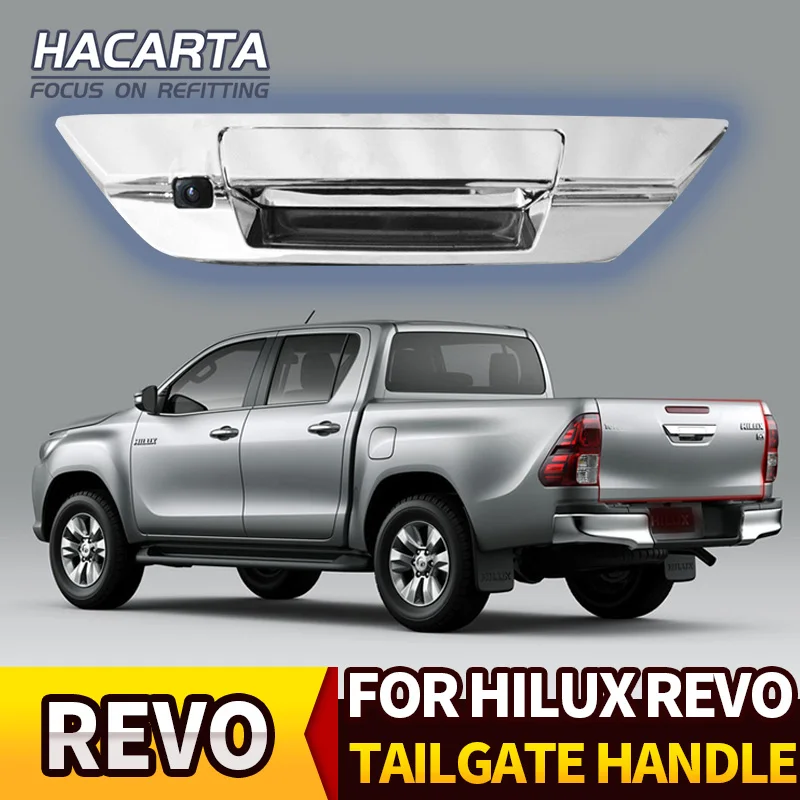 Для TOYOTA HILUX REVO ROCCO-18 стандартная ручка задней двери с камерой серебристого цвета Крышка хром ABS