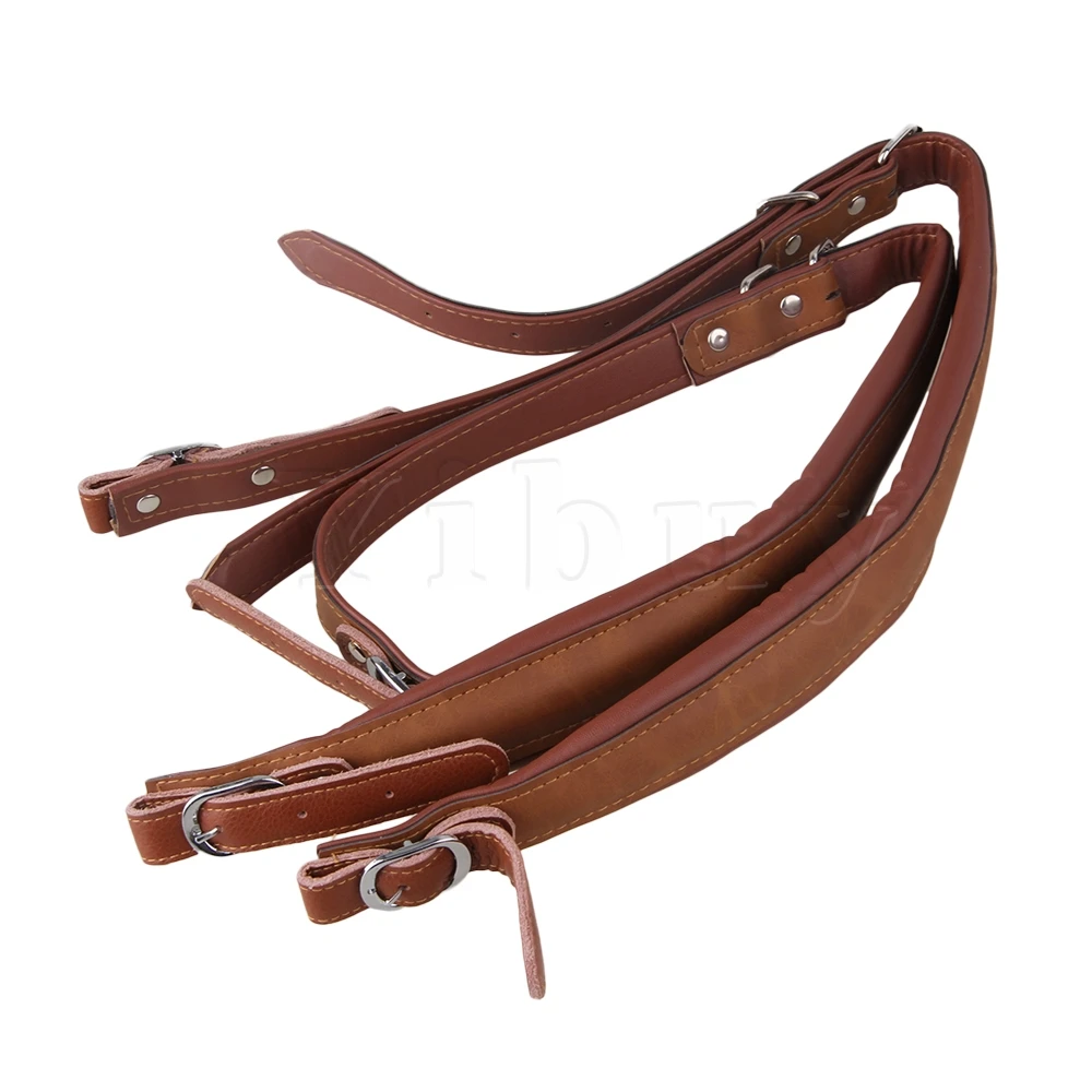 

Yibuy 2 Pieces Brown Accordion Artificial Leather Shoulder Strap with Buckles