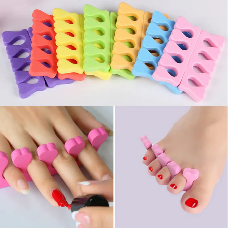 

1Pair 6 Colors Soft Sponge Nail Art Toes Separators Fingers Foots Gel UV Beauty Tools Polish Manicure Professional Tools
