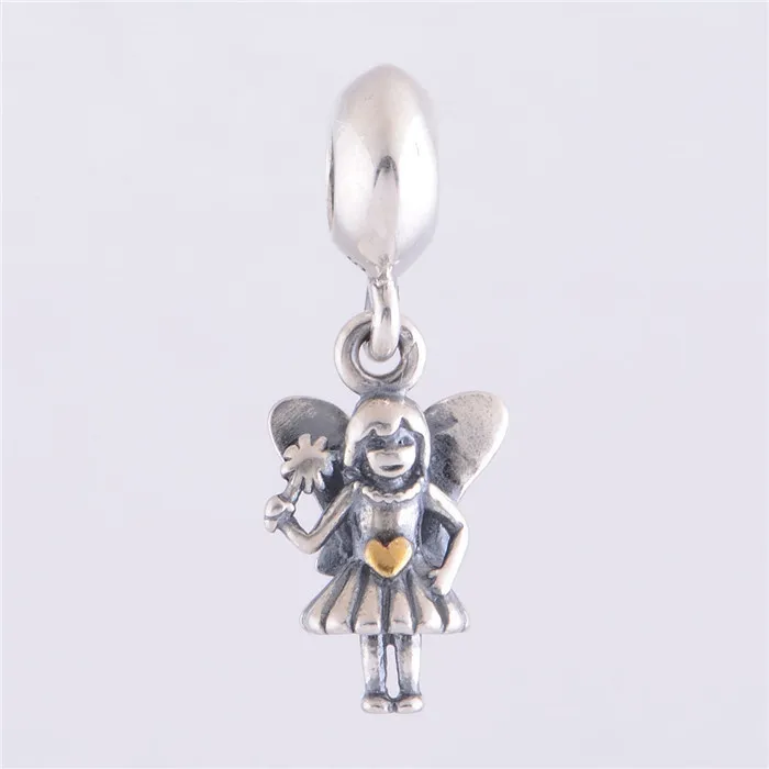 

Fairy Angel Stamped 925 Sterling Silver Screw Core Dangle Spacer Charm Beads Fit Original Brand Charms Bracelet jewelry LW175
