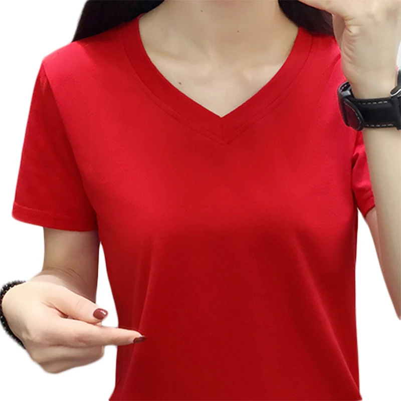 

T Shirt Women 2019 New Summer T-Shirt Oversize Casual Tshirt Woman Cotton Tops Tees Ladies Solid Short Sleeve Camisetas Feminina