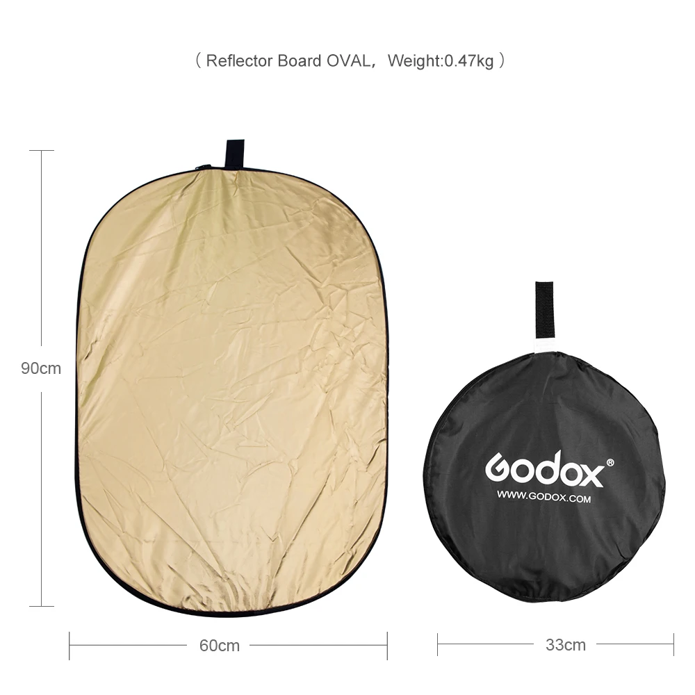 5 в 1 портативный складной овальный отражатель Godox 24*35 дюймов 60x90 см|photo reflector|reflector