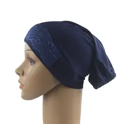 Для женщин мусульманский головной убор soild хлопок повседневное Эластичный Тюрбан шляпа кепки волос Головной шарф головной убор Тюрбан Hat