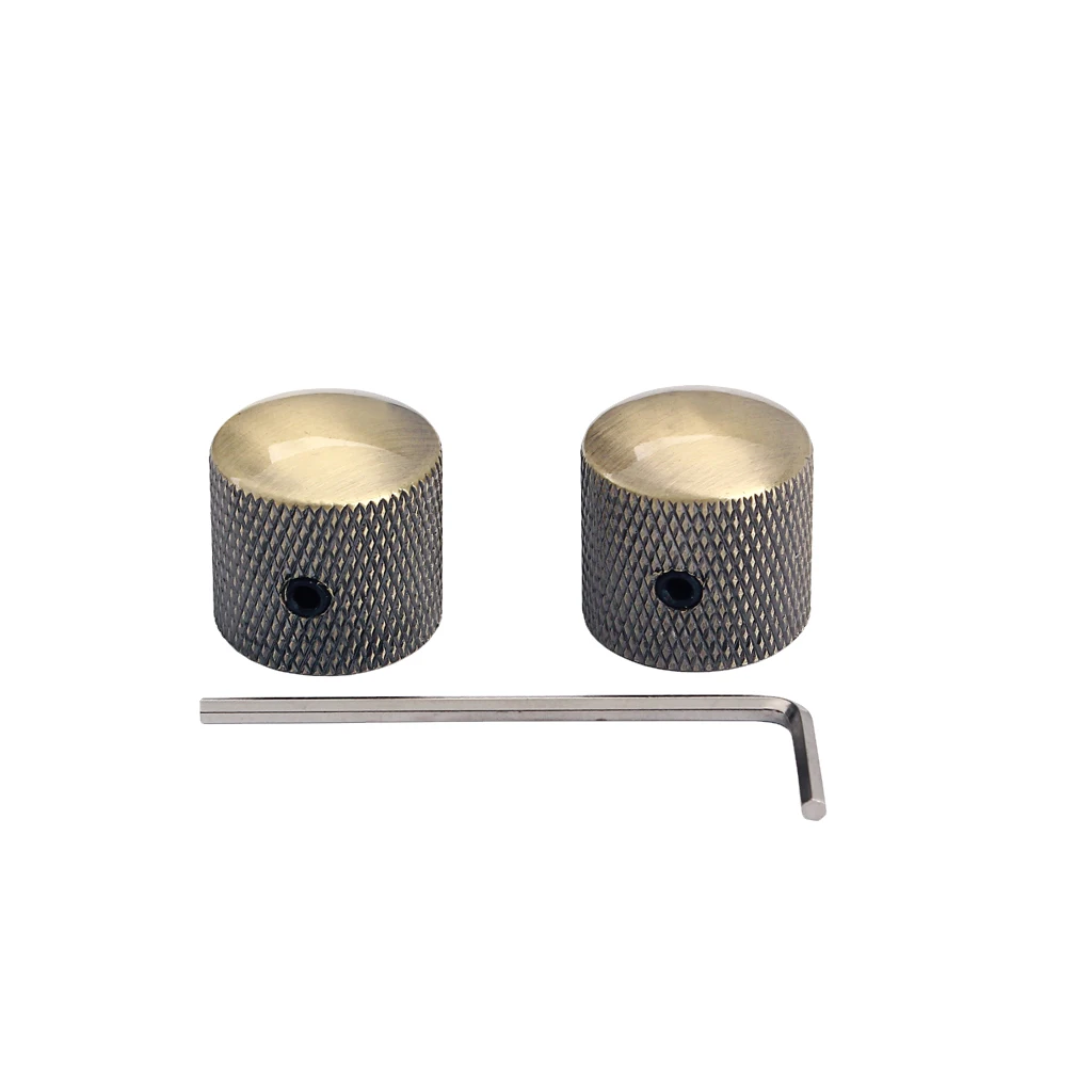 2 Pieces Guitar Potentiometer Knobs with Allen Wrench for Guitar/Bass Replacement Parts Accessories