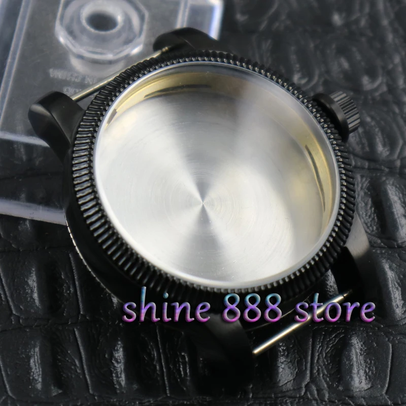 46mm stainless steel black PVD watch case for eta 6497 6498 movementwatch movement case