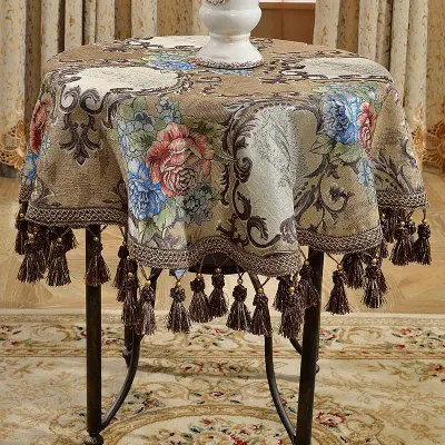  Round Square chenille tablecloths table Table dinner cover mat Europe beauty yarn dye flower polyes