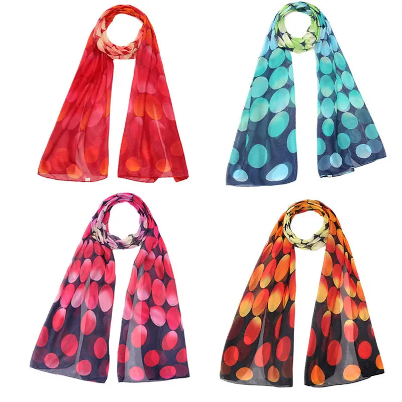 Fashion Women Long Soft Wrap Scarf Ladies Shawl Chiffon Dot handkerchief women's scarves handkerchief hijab scarf 40FE2807