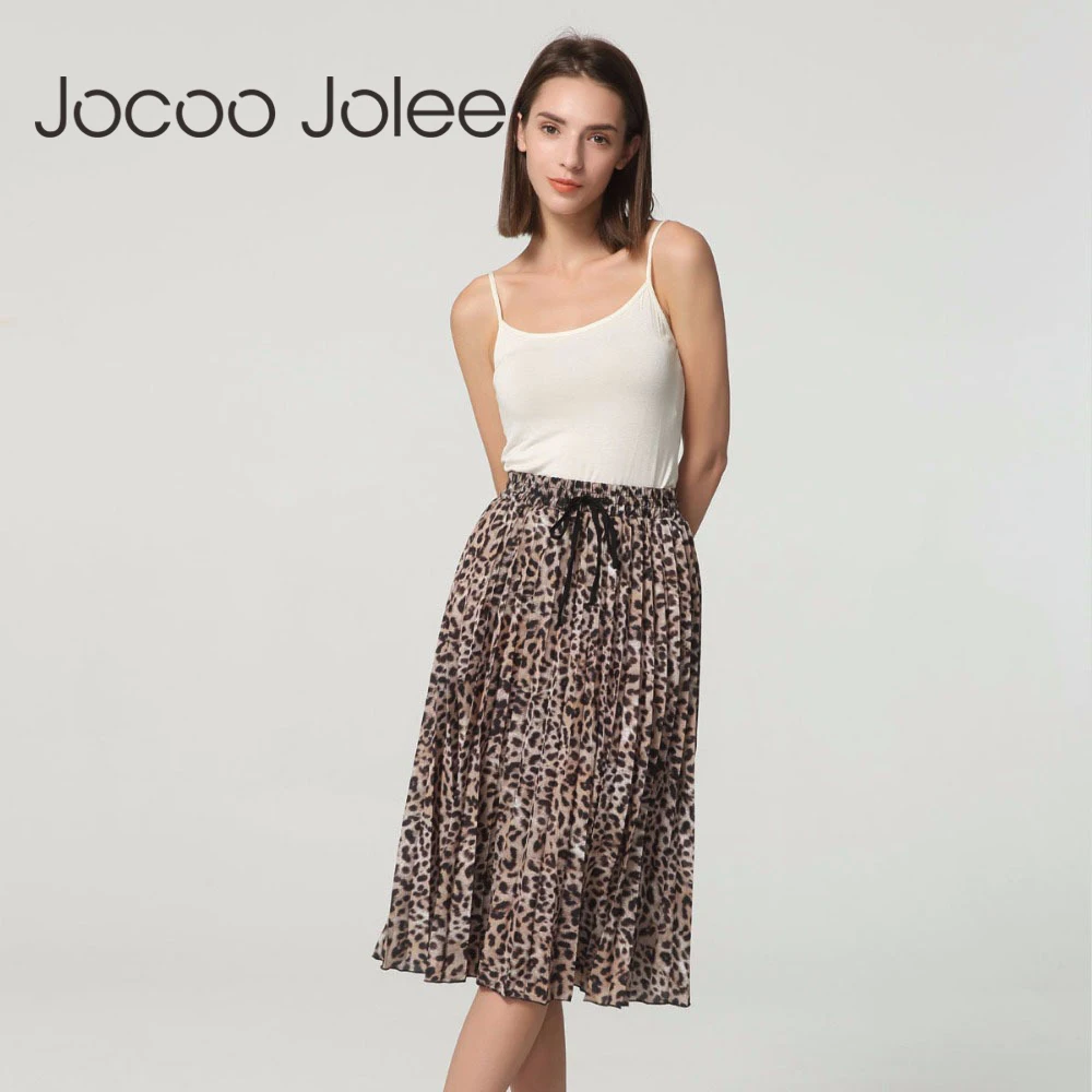 Женская плиссированная юбка с леопардовым принтом, на завязках, с эластичной резинкой на талии, повседневные юбки средней длины, Женские винтажные юбки, faldas mujer moda