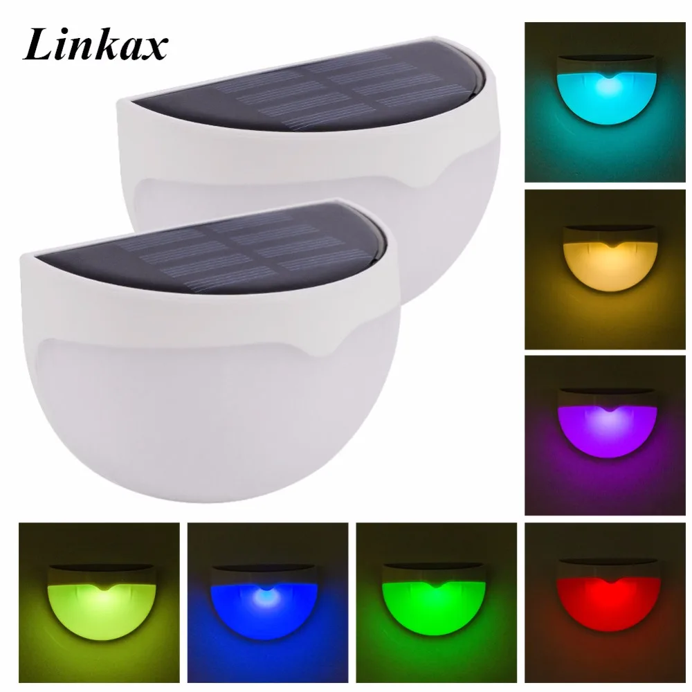 

Color Changing Wall Mounted LED Solar Light Outdoor Waterproof Garden Decoration Landscape Lawn Solar Power Panel LED Lamp
